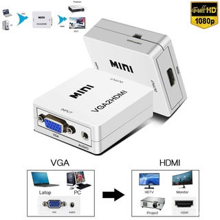 1080P MINI VGA to HDMI Converter With Audio VGA2HDMI Video Box Adapter for Notebook PC for HDTV Proj