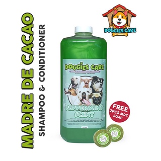 Madre de Cacao Shampoo & Conditioner with Guava Extract - Peppermint Scent 1 Liter FREE MDC SOAP 2pc