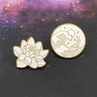✤XZYL✤Vintage Men Women Lotus Wave Enamel Brooch Pin Backpack Jacket Badge Jewelry (4)