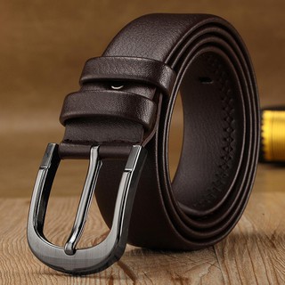 Men's Belt Classic Style Metal Buckle Leather Belt
