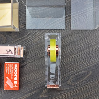 Deluxe Acrylic Design Office Desktop Tape Dispenser Clear Rose Gold (5)