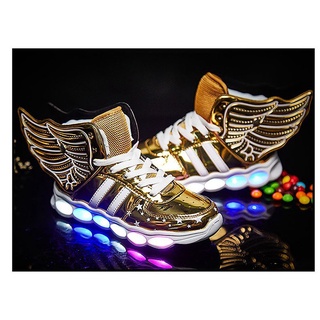 Kids Shoes LED Girl Fashion Sneakers Boy Sports Shoes Children Gold Luminous Shoes