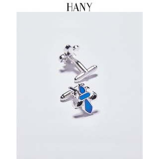 ☍HANY Hanni retro men s cufflinks French shirt cuffs cuff nails vintage suit shirt blue buttons