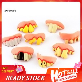 XQWJ_4Pcs/Set Halloween Fake Teeth Buckteeth Braces Cosplay Party Prank Trick Toy