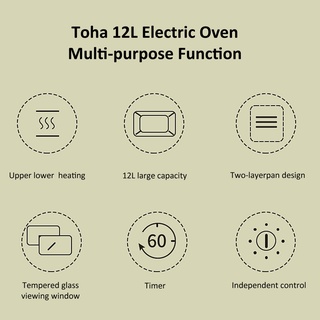 Oven Electric Oven 12L Toha 2Layer multifunctional baking toster kitchen appliances (8)