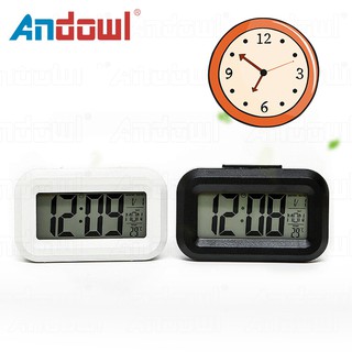 Andowl Led Light Simple Desktop Clock Portable Mini Electronic Clock Smart Alarm Clock