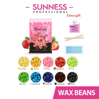 SUNNESS Hair Removal Waxing Kit Painless Wax Beans and Double-Sided Wax Strips, Suitable for Body an