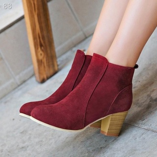 ☾Autumn and Winter Short Cylinder Boots with High Heels Boots Shoes Boots Women Ankle Boots with Thi
