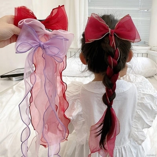 Kids Girls Cute Bow Ribbon Hair Clips Baby Girls Sweet Hair Accessories Children Fashion Hairpin Hairclip