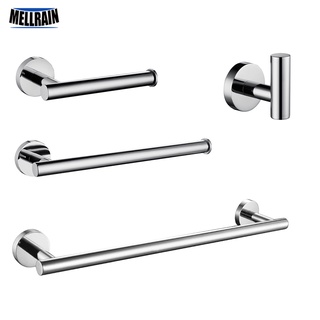 【reliable quality】Shining Mirror Bathroom Hardware Set Round Towel Bar Toilet Paper Holder Towel Rin