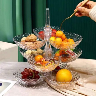 【Ready Stock】✲✱●【New】Stylish Multi-layer Fruit Tray Acrylic Material Storage Fruit Tray Candy Dried