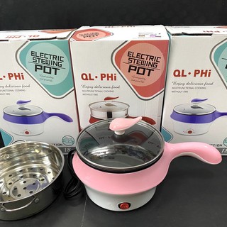 Double-Layer Stainless Steel Mini Electric Pot Pan Cooker Cooking Fry Stew(18cm)