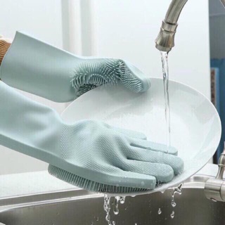SYH MAGIC SILICONE CLEANING BRUSH SCRUBBER GLOVES HEAT RESISTANT