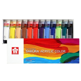Sakura Acrylic Color 20ml 12-Color Sets