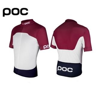 POC Men Cycling Jersey Short Sleeve MTB Road Bike Jersey Stripes Breathable Mountain Bicycle Jersey