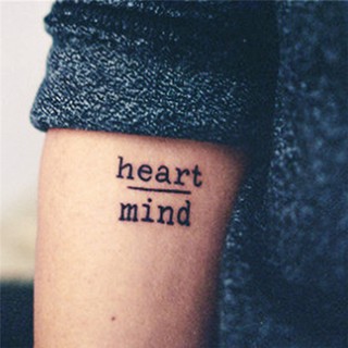 HEL❤Chic Waterproof Temporary Tattoo Stickers Heart Mind Letters Tatto