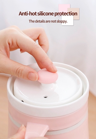 0.6L Portable Electric Cooker Mini Cute Automatic Baby Food Supplement Porridge BB Soup Pot Ceramic Stew Health Cup (4)