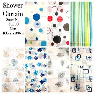 PEVA Waterproof Shower Curtain w/ Hooks (YL050)