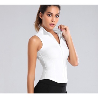 Quick-drying Slim Yoga Clothes Sports Vest Women's Fitness Sleeveless T-shirt Running Zipper Jacket (4)