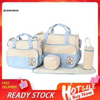 JN~ 5Pcs/Set Waterproof Large Capacity Baby Diaper Bag Maternity Shoulder Handbag