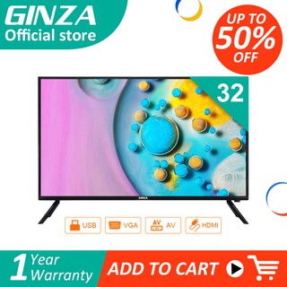 GINZA 32inch Smart TV / LED TV Ultra-slim Frameless LED TV Multiport HDMI AV VGA USB