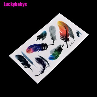 Luckybabys✹ Large Feather Pattern Removable Waterproof Temporary Tattoo Body Art Sticker (3)