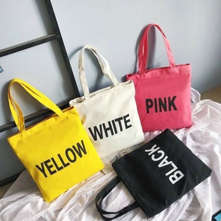 Korean canvas tote bag Letter design Shoulder Sling bag Katsa bag Casual bag