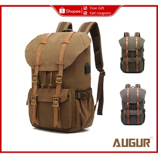 AUGUR canvas backpack outdoor multifunctional usb backpack male large capacity travel backpack 8192