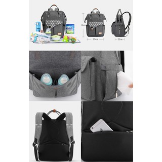 Lekebaby baby diaper bag storage bag backpack shoulder bag waterproof large (3)