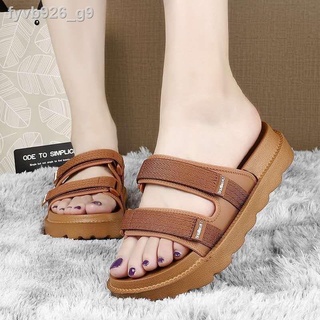 ☎♘๑JM New women's sandals double buckle strap Velcro sandals