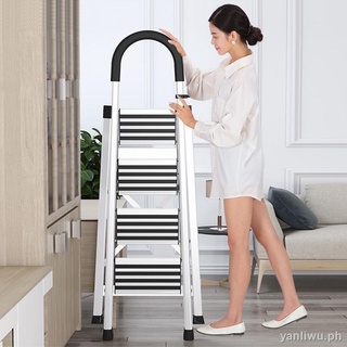 home delivery Ladder Household Folding Ladder Multi-Functional Mobile Staircase Thickened Herringbone Ladder Indoor Escalator Telescopic Climbing Ladder Ladder daml