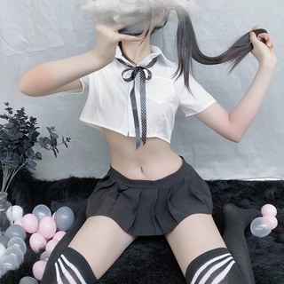 0681 Sexy Student Uniform White Shirt Mini Pleated Skirt Woman Cosplay Costumes Kawaii Sailor School Girl Outfit Outfit
