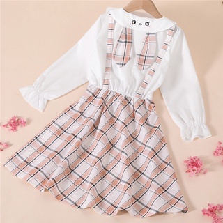 ♡Source♡ Girls' Dress Spring and Autumn Dress 2021 New School Style Princess Dress for Girls in College Style Girl Doll Collar Foreign Skirt