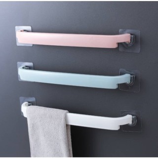 Perforated-free Bathroom Rack Single-rod Storage Wall-mounted Towel Bar Hanger Holder