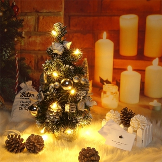 40cm Artificial Tabletop Christmas Tree Mini Xmas Decoration Tree with LED Light Decoration for Christmas Day