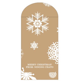 Personalized Money Envelopes - Big White Snowflakes on Gold by Wrap Up