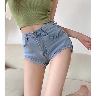 Jeans design sense niche summer 2021 new thin high waist loose wide leg a-line shorts women s clothing