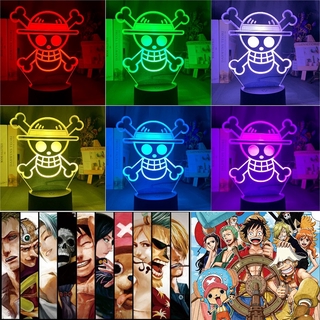 ONE PIECE Night Light Bedsize Anime Lamp 3D LED 7 Colors Change Night Lamp Desktop Touch Light Gift (3)