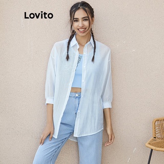 Lovito Strop Sun Protection Cardigan Blouses Top L02136 (Blue)