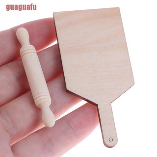 【Ready Stock】♦guaguafu 1:12 Dollhouse Miniatures Kitchen Cutting Board Rolling Pin Set Accessories