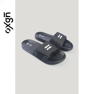 ✔✹✧OXGN Men's COED Velcro Sliders With Logo (Black / Blue Nights)