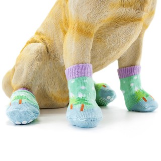 Dog Shoes Cute Cartoon Warm Soft Socks Anti Slip Skid Socks