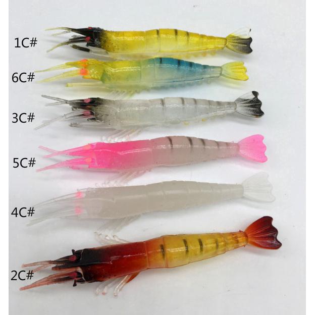 86mm/3.6g Soft Silicone Bait Shrimp Fishing Lure Artificial Jig Worm Bait Prawn Lure For Lake River