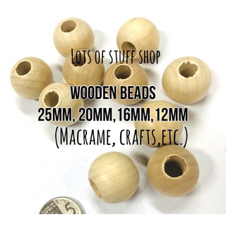 Macrame wooden beads 25mm 20mm 16mm 12mm big hole crafts bead wood