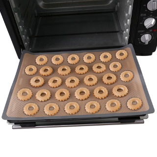 Silicone fiberglass mat high temperature round macaron mat baking pan mat