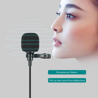Mini Clip-on Lapel Lavalier Condenser Microphone Mic with 3.5mm Headphone Output Jack for iPhone
