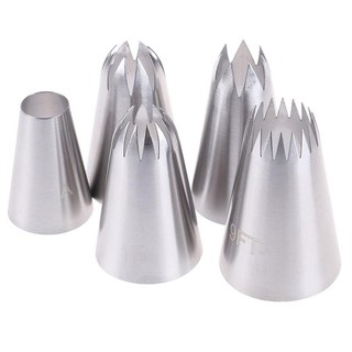 Baking decoration❏✱Ready Stock 5pcs Set Large Pastry Cakes Baking Tools Stainless Steel Nozzles Deco (6)