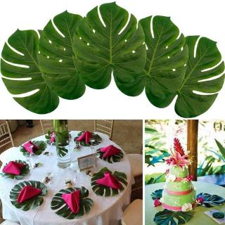 6Pcs/set Artificial Tropical Palm Leaves Turtle Leaf Simulation Leaf for Hawaiian Party Decor