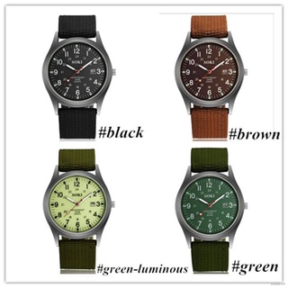 ✠Fashion Glow In The Dark Watches Military Mens Clock Quartz Army Watch Black Dial Date Luxury Sport