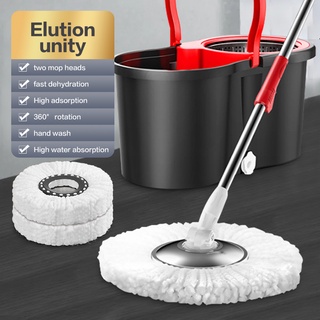 Rotary Mop Bucket Set 360° Stainless Steel Fiber Mop Floor Sweeping Wet and Dry Scrubbing Flat Mop